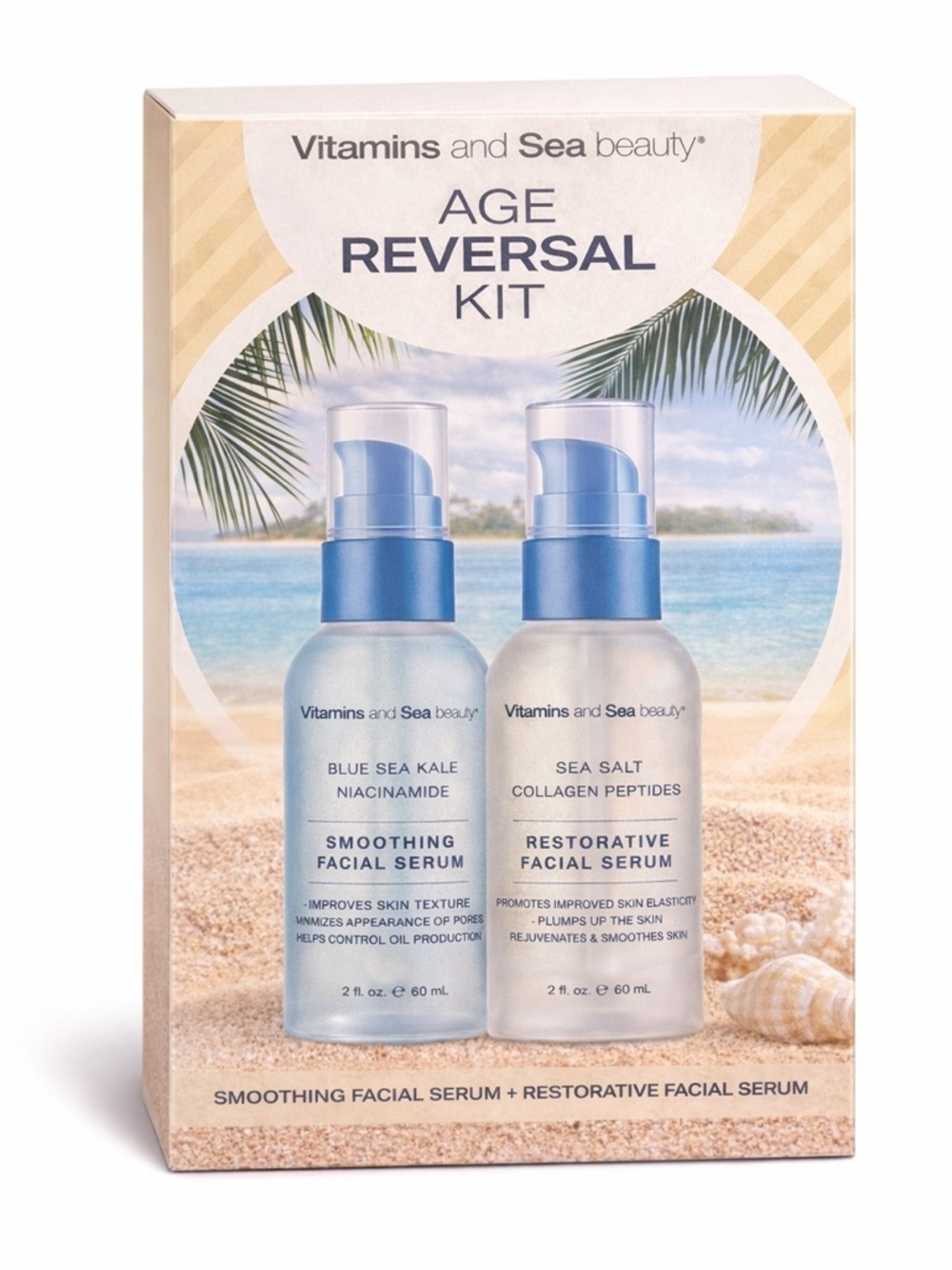 Vitamins and Sea Beauty Age Reversal 2pc Facial Serum Set BNIB